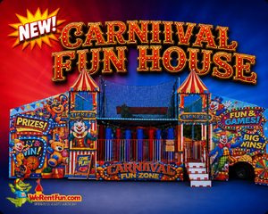 <p style='text-align: center; font-family: Arial, sans-serif;'>
  <span style='font-size: 22px; font-weight: bold; color: #ff6600;'>
  Carnival Fun House
  </span><br>
  <span style='font-size: 14px; font-weight: bold; color: #0080ff;'>
     (Includes Staffing) 🎥 Watch the video below!
  </span>
</p>
