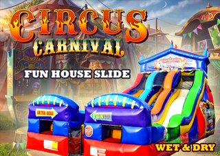 R76 - Circus Carnival Fun House Slide (Wet/Dry) <p><strong><span style='color: #ff00ff;'>Watch Video Inside</span></strong></p>