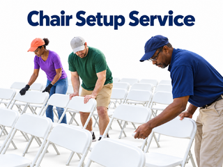 <p style='text-align: center; font-family: Arial, sans-serif;'>
  <span style='font-size: 22px; font-weight: bold; color: #ff6600;'>
    Chair Setup/Breakdown Price Per Chair
  </span><br>
  <span style='font-size: 14px; font-weight: bold; color: #0080ff;'>
    🎥 Watch the video below!
  </span>
</p>
