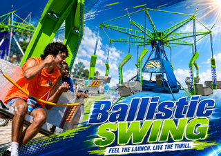 <p style='text-align: center; font-family: Arial, sans-serif;'>
  <span style='font-size: 22px; font-weight: bold; color: #ff6600;'>
    Ballistic Swing Ride - 16 Person Swing 
  </span><br>
  <span style='font-size: 14px; font-weight: bold; color: #0080ff;'>
   (Includes Staffing) 🎥 Watch the video below!
  </span>
</p>
