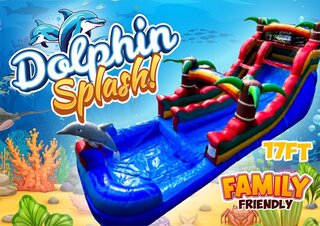 R94 /129 - 17FT. Dolphin Splash Water Slide With XL Pool (Family Friendly) <p><strong><span style='color: #ff00ff;'>Watch Video Inside</span></strong></p>