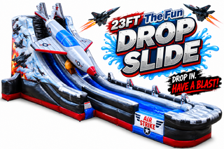 <p style='text-align: center; font-family: Arial, sans-serif;'>
  <span style='font-size: 22px; font-weight: bold; color: #ff6600;'>
    23FT The Fun Drop Slide
  </span><br>
  <span style='font-size: 14px; font-weight: bold; color: #0080ff;'>
    🎥 Watch the video below! - Wet/Dry – R61
  </span><br>
  <span style='font-size: 14px; font-weight: bold; color: green;'>
    ✅ Free Delivery & Setup
  </span>
</p>

