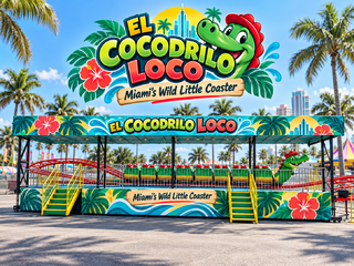 <p style='text-align: center; font-family: Arial, sans-serif;'>
  <span style='font-size: 22px; font-weight: bold; color: #ff6600;'>
   El Cocodrilo Loco <br>
  Miami’s Wild Little Coaster
  </span><br>
  <span style='font-size: 14px; font-weight: bold; color: #0080ff;'>
     Includes Trained Operator - 🎥 Watch the video below!
  </span>
</p>
