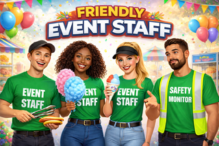 <p style='text-align: center; font-family: Arial, sans-serif;'>
  <span style='font-size: 22px; font-weight: bold; color: #ff6600;'>
    6 Hours of Staff - Event Attendant
  </span><br>
  <span style='font-size: 14px; font-weight: bold; color: #0080ff;'>
  1 Staff Member 
  </span>
</p>
