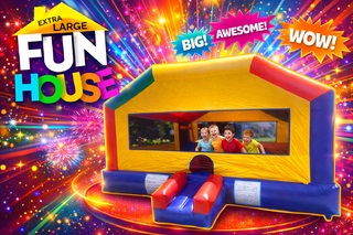 <p style='text-align: center; font-family: Arial, sans-serif;'>
  <span style='font-size: 22px; font-weight: bold; color: #ff6600;'>
    EXTRA LARGE FUN HOUSE With Two Basketball Hoops Inside
  </span><br>
  <span style='font-size: 14px; font-weight: bold; color: #0080ff;'>
    🎥 Watch the video below! – R30
  </span>
</p>
