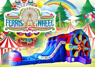 R103 - Ferris Wheel Bounce House With Double Lane (Wet or Dry)<p><strong><span style='color: #ff00ff;'>Watch Video Inside</span></strong></p>