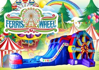 R103 - Ferris Wheel Bounce House With Double Lane (Wet or Dry)<p><strong><span style='color: #ff00ff;'>Watch Video Inside</span></strong></p>
