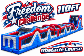 <p style='text-align: center; font-family: Arial, sans-serif;'>
  <span style='font-size: 22px; font-weight: bold; color: #ff6600;'>
    The 110FT Freedom Challenge Obstacle Course
  </span><br>
  <span style='font-size: 14px; font-weight: bold; color: #0080ff;'>
  (A,B,C)
  </span><br>
  <span style='font-size: 14px; font-weight: bold; color: green;'>
    ✅ Free Delivery & Setup
  </span>
</p>

