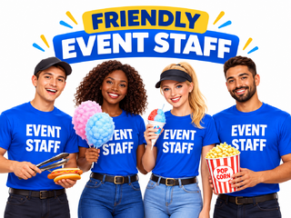 <p style='text-align: center; font-family: Arial, sans-serif;'>
  <span style='font-size: 22px; font-weight: bold; color: #ff6600;'>
    4 Hours of Staff - Event Attendant
  </span><br>
  <span style='font-size: 14px; font-weight: bold; color: #0080ff;'>
   1 Staff Member 
  </span>
</p>

