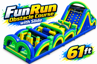 <p style='text-align: center; font-family: Arial, sans-serif;'>
  <span style='font-size: 22px; font-weight: bold; color: #ff6600;'>
  61Ft Fun Run Obstacle Course with Slide w/ Slide 
  </span><br>
  <span style='font-size: 14px; font-weight: bold; color: #0080ff;'>
    🎥 Watch the video below! – (B and C)
  </span><br>
  <span style='font-size: 14px; font-weight: bold; color: green;'>
    ✅ Free Delivery & Setup
  </span>
</p>

