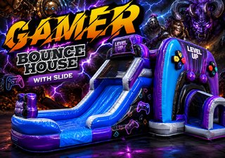 <p style='text-align: center; font-family: Arial, sans-serif;'>
  <span style='font-size: 22px; font-weight: bold; color: #ff6600;'>
    Gamer Bounce House With Slide
  </span><br>
  <span style='font-size: 14px; font-weight: bold; color: #0080ff;'>
    🎥 Watch the video below! – Wet/Dry – R101
  </span>
</p>
