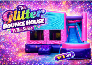 <p style='text-align: center; font-family: Arial, sans-serif;'>
  <span style='font-size: 22px; font-weight: bold; color: #ff6600;'>
    Glitter Backyard Bounce House With Slide - Wet/Dry
  </span><br>
  <span style='font-size: 14px; font-weight: bold; color: #0080ff;'>
    🎥 Watch the video below! – Wet/Dry – R4
  </span>
</p>