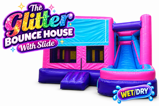 <p style='text-align: center; font-family: Arial, sans-serif;'>
  <span style='font-size: 22px; font-weight: bold; color: #ff6600;'>
    Glitter Backyard Bounce House With Slide - Wet/Dry
  </span><br>
  <span style='font-size: 14px; font-weight: bold; color: #0080ff;'>
    🎥 Watch the video below! – Wet/Dry – R4
  </span>
</p>