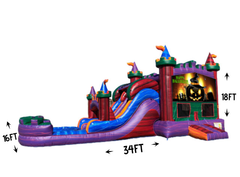 Halloween Bounce House With Double Slide 17