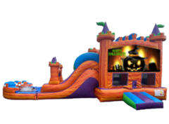  Halloween Bounce House With Double Slide 8