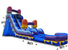 R62 -  22Ft Ice Cream Splash Water Slide with XL Pool (Family Friendly) <p><strong><span style='color: #ff00ff;'>Watch Video Inside</span></strong></p>