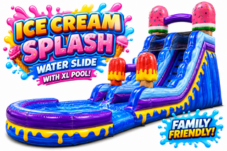 <p style='text-align: center; font-family: Arial, sans-serif;'>
  <span style='font-size: 22px; font-weight: bold; color: #ff6600;'>
    22Ft Ice Cream Splash Water Slide with XL Pool (Family Friendly)
  </span><br>
  <span style='font-size: 14px; font-weight: bold; color: #0080ff;'>
    🎥 Watch the video below! – R62
  </span><br>
  <span style='font-size: 14px; font-weight: bold; color: green;'>
    ✅ Free Delivery & Setup
  </span>
</p>

