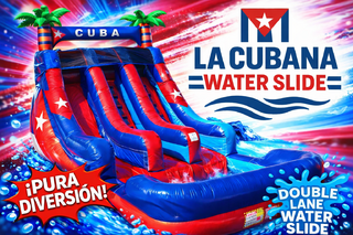 <p style='text-align: center; font-family: Arial, sans-serif;'>
  <span style='font-size: 22px; font-weight: bold; color: #ff6600;'>
    20Ft La Cubana Water Slide
  </span><br>
  <span style='font-size: 14px; font-weight: bold; color: #0080ff;'>
    🎥 Watch the video below! R38
  </span><br>
  <span style='font-size: 14px; font-weight: bold; color: green;'>
    ✅ Free Delivery & Setup
  </span>
</p>
