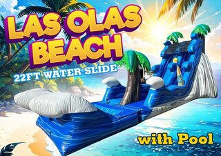 R28 - 22 FT Las Olas Beach Water Slide With Pool <p><strong><span style='color: #ff00ff;'>Watch Video Inside</span></strong></p>
