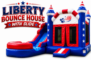 <p style='text-align: center; font-family: Arial, sans-serif;'>
  <span style='font-size: 22px; font-weight: bold; color: #ff6600;'>
    Liberty Bounce House With Slide (Wet or Dry)
  </span><br>
  <span style='font-size: 14px; font-weight: bold; color: #0080ff;'>
    🎥 Watch the video below! 
  </span><br>
  <span style='font-size: 14px; font-weight: bold; color: green;'>

  </span>
</p>

