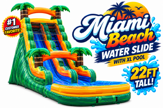 <p style='text-align: center; font-family: Arial, sans-serif;'>
  <span style='font-size: 22px; font-weight: bold; color: #ff6600;'>
    22Ft Miami Beach Water Slide with XL Pool (Family Friendly)
  </span><br>
  <span style='font-size: 14px; font-weight: bold; color: #0080ff;'>
    🎥 Watch the video below! – R35/93
  </span><br>
  <span style='font-size: 14px; font-weight: bold; color: green;'>
    ✅ Free Delivery & Setup
  </span>
</p>

