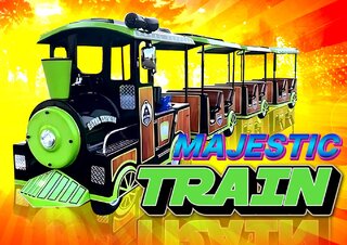 The Majestic - Trackless Electric Train <br>Price Display Includes 3 hours and Attendant <p><strong><span style='color: #ff00ff;'>Watch Video Inside</span></strong></p>