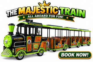 <p style='text-align: center; font-family: Arial, sans-serif;'>
  <span style='font-size: 22px; font-weight: bold; color: #ff6600;'>
 Trackless Train
  </span><br>
  <span style='font-size: 14px; font-weight: bold; color: #0080ff;'>
     (Includes Driver) 🎥 Watch the video below!
  </span>
</p>
