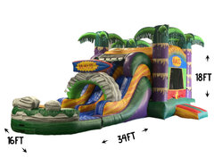 R127 - Maui Bounce House With Double Lane Slide (Wet or Dry)