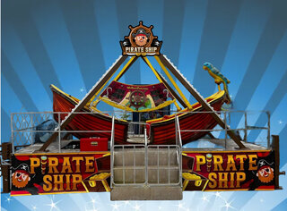 Mechanical Pirate Ship Rental  -12 Person or 6 Adults <p><strong><span style='color: #ff00ff;'>Watch Video Inside</span></strong></p>