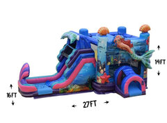 R15 - Mermaid Bounce House With Slide (Wet or Dry)<p><strong><span style='color: #ff00ff;'>Watch Video Inside</span></strong></p>
