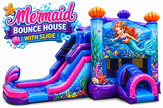 <p style='text-align: center; font-family: Arial, sans-serif;'>
  <span style='font-size: 22px; font-weight: bold; color: #ff6600;'>
    Mermaid Bounce House With Slide
  </span><br>
  <span style='font-size: 14px; font-weight: bold; color: #0080ff;'>
    🎥 Watch the video below! – Wet/Dry – R15
  </span><br>
  <span style='font-size: 14px; font-weight: bold; color: green;'>
    ✅ Free Delivery & Setup
  </span>
</p>
