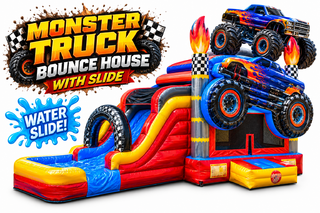 <p style='text-align: center; font-family: Arial, sans-serif;'>
  <span style='font-size: 22px; font-weight: bold; color: #ff6600;'>
    Monster Truck Bounce House With Slide
  </span><br>
  <span style='font-size: 14px; font-weight: bold; color: #0080ff;'>
    🎥 Watch the video below! – Wet/Dry – R81
  </span><br>
  <span style='font-size: 14px; font-weight: bold; color: green;'>

  </span>
</p>

