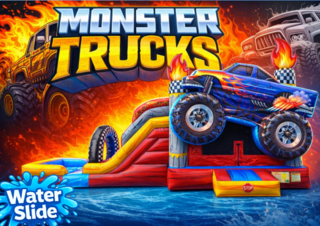 <p style='text-align: center; font-family: Arial, sans-serif;'>
  <span style='font-size: 22px; font-weight: bold; color: #ff6600;'>
    Monster Truck Bounce House With Slide
  </span><br>
  <span style='font-size: 14px; font-weight: bold; color: #0080ff;'>
    🎥 Watch the video below! – Wet/Dry – R81
  </span><br>
  <span style='font-size: 14px; font-weight: bold; color: green;'>

  </span>
</p>

