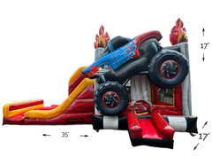 R81 - Monster Truck Bounce House With Double Lane Slide (Wet & Dry)  <p><strong><span style='color: #ff00ff;'>Watch Video Inside</span></strong></p>