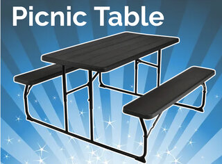 Picnic Table 54” x 28” (Plastic) - Seats 4 to 6 Guest