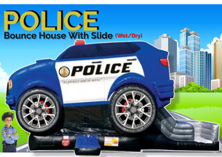 Police Cruiser Bounce House With Slide (Wet /Dry) <p><strong><span style='color: #ff00ff;'>Watch Video Inside</span></strong></p>