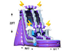 R11/63/75 - 22Ft Purple Thunder Water Slide  with XL Pool (Family Friendly) Watch Video Inside