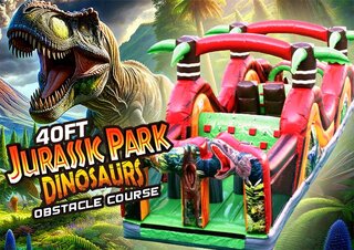R48 - 40FT JURASSIC PARK DINOSAUR OBSTACLE COURSE (A) <p><strong><span style='color: #ff00ff;'>Watch Video Inside</span></strong></p>