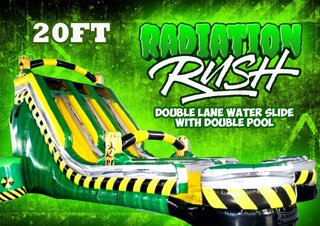 R71 - 20Ft Radiation Rush Double Lane Water Slide with Double Pool <p><strong><span style='color: #ff00ff;'>Watch Video Inside</span></strong></p>