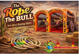 <p style='text-align: center; font-family: Arial, sans-serif;'>
  <span style='font-size: 22px; font-weight: bold; color: #ff6600;'>
    Rope The Bull Inflatable Game Rental (Two Players)
  </span><br>
  <span style='font-size: 14px; font-weight: bold; color: #0080ff;'>
  
  </span>
</p>
