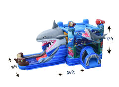R83 - The Shark Bounce House With Slide  (Wet or Dry)Watch Video Inside