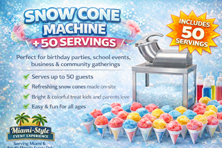 Snow Cone Machine Concession with supplies for 50  <p><strong><span style='color: #ff00ff;'>Watch Video Inside</span></strong></p>