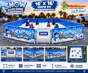 ❄️ Snow Play Zone – Snow Pit 16x16 area- Real Snow
