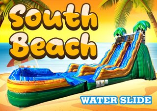 R9 - 22 FT South Beach Water Slide With Pool <p><strong><span style='color: #ff00ff;'>Watch Video Inside</span></strong></p>