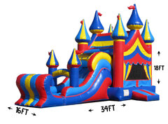 R33 - The Big Top Bounce House With Double Lane Slide 