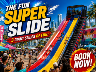 <p style='text-align: center; font-family: Arial, sans-serif;'>
  <span style='font-size: 22px; font-weight: bold; color: #ff6600;'>
  Fun Super Slide
  </span><br>
  <span style='font-size: 14px; font-weight: bold; color: #0080ff;'>
     (Includes Staffing) 🎥 Watch the video below!
  </span>
</p>
