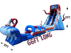 R89/90- 27Ft Mega Kraken Water Slide With Pool Watch Video Inside