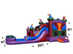 R19 -Marvelous Palace Bounce House With Double Lane Slide (Wet or Dry)Watch Video Inside