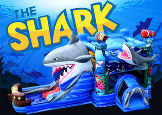 R83 - The Shark Bounce House With Slide  (Wet or Dry)<p><strong><span style='color: #ff00ff;'>Watch Video Inside</span></strong></p>