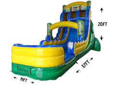 R64 - 20Ft Tiki  Double Splash Water Slide With XL Pool (Family Friendly) Watch Video Inside